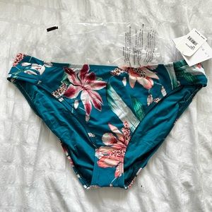 NWT La Blanca teal print swim bottoms size 16